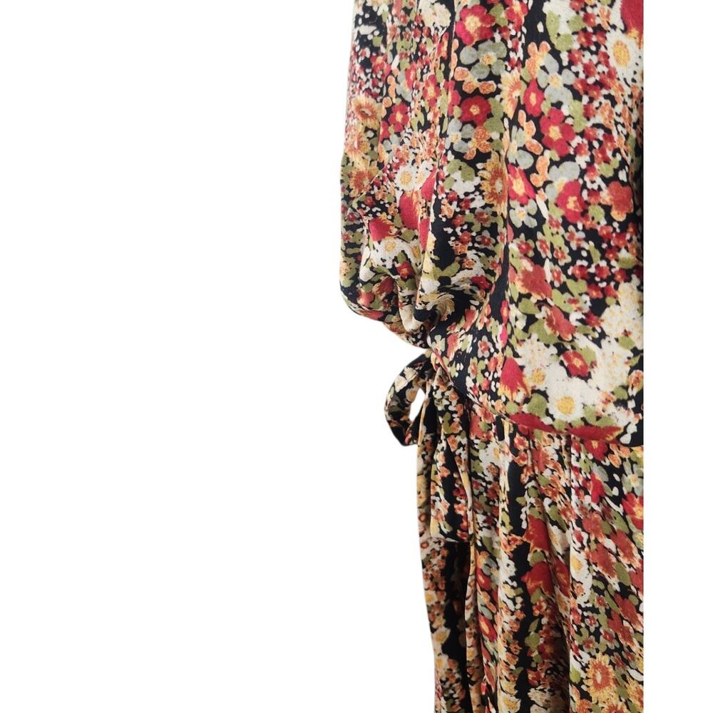 Free People Valerie Tiered Maxi Dress Medium Dark Floral Sleeveless Boho Fall - Picture 6 of 10